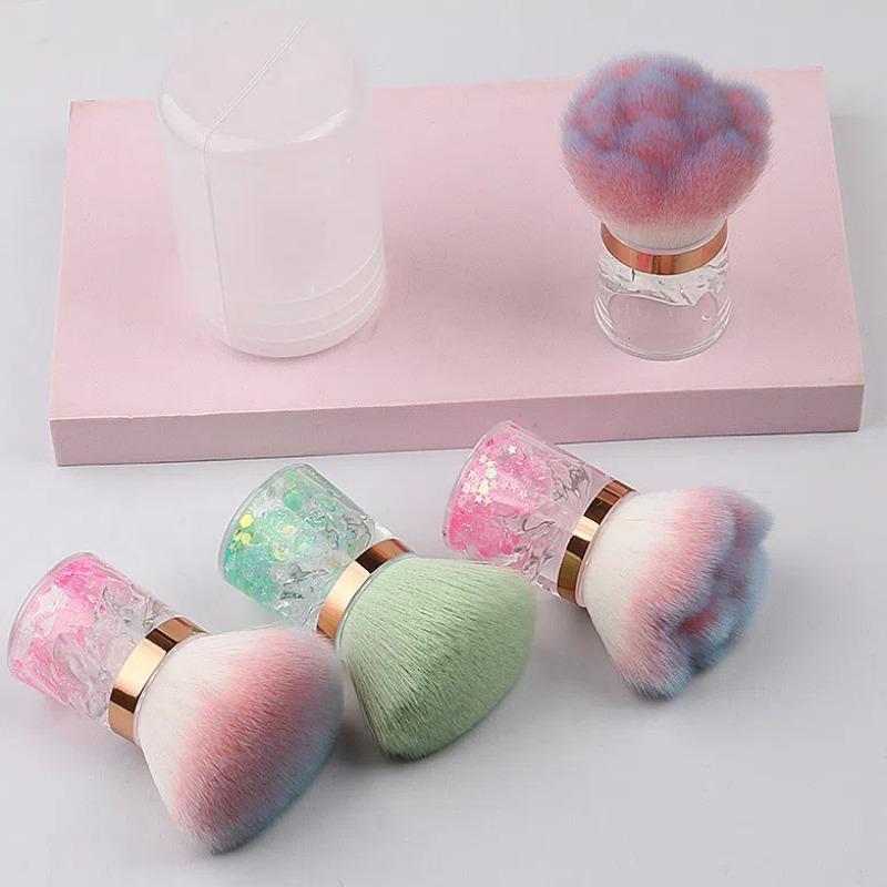 Новая модная розовая щетка для ногтей с большой щетиной для пудры, портативная пудра для румян, усовершенствованный инструмент для макияжа