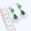 WPAITKYS Зеленый, Белый Кристалл Серебряный Цвет Женские Ювелирные Наборы Серьги Кольцо Ожерелье Браслет Рождественский Подарок