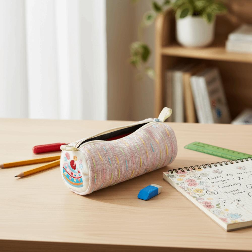 Floral Pattern Pencil Bag Soft Material Stationery Bag Sweet Cartoon Pencil Case Back to School