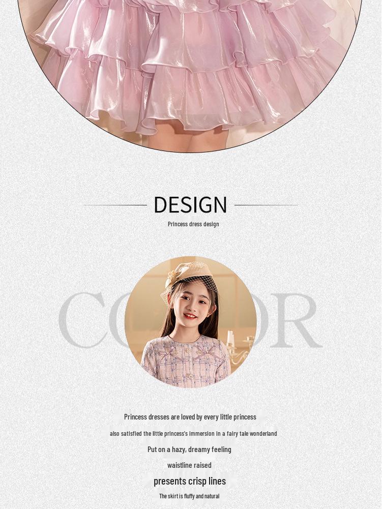 Платье принцессы с пышными рукавами для девочек - Элегантная осенне-зимняя одежда для дня рождения и вечера