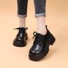 Туфли на платформе из мягкой кожи, женские новые весенние, увеличивающие рост, на мягкой подошве, одинарные туфли на шнуровке, маленькие кожаные туфли
