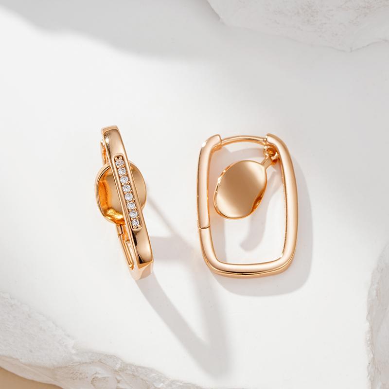 Новые Модные Серьги-Кольца Цвета Розового Золота Для Женщин Роскошные Аксессуары с Натуральным Цирконом Винтажные Свадебные Украшения для Невесты