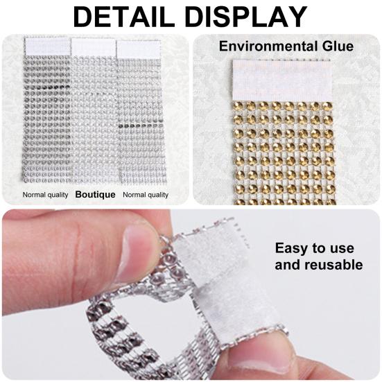 50 шт., пряжка для салфеток, блестящее кольцо для салфеток со стразами, многоразовая застежка, лента, держатель для полотенец для свадебных вечеринок, домашний декор