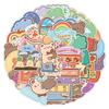 50 Cute Brown Bear Stickers Mobile Phone Water Cup Refrigerator Decoration Stickers Waterproof Creative Notebook Hand Note Stickers