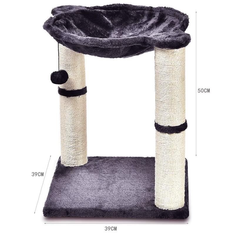 ZISIZ Compact Cat Tree with Integrated Bed and Scratching Post