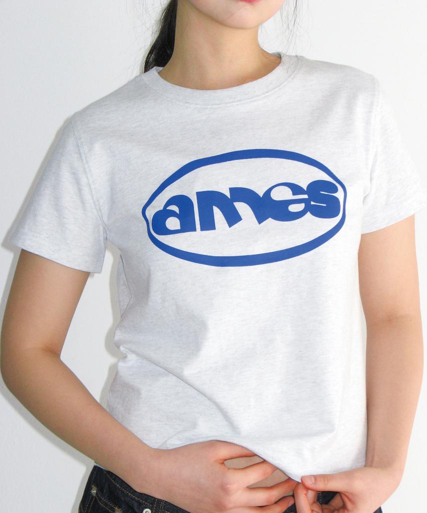 AMES-WORLDWIDE Футболка с логотипом-символом Ames Circle Светло-серая