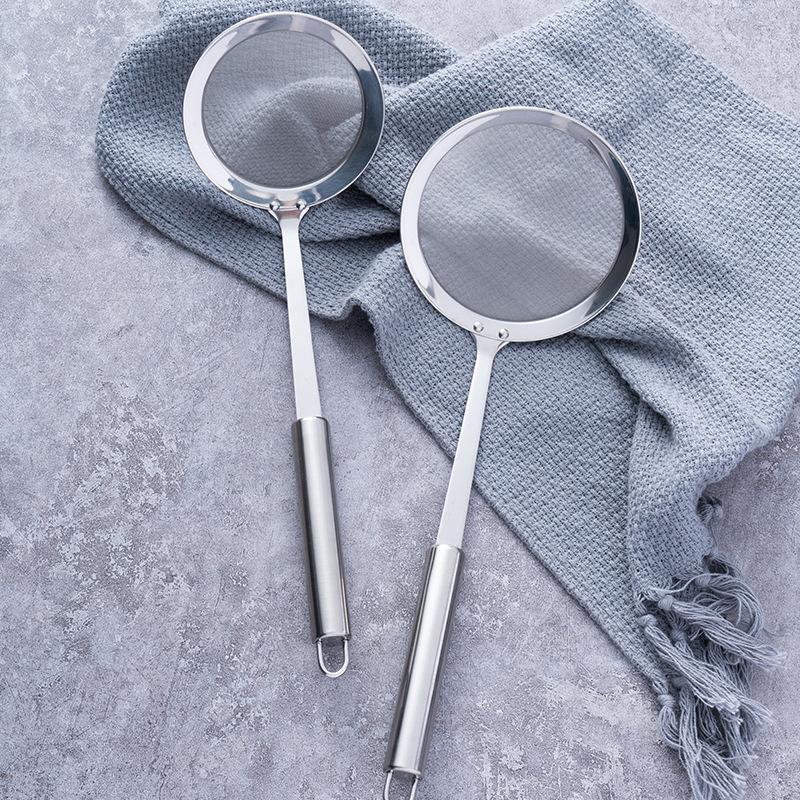 HANYANG 304 Широкая боковая круглая стальная ручка ситечко для утечки из нержавеющей стали Кухонные принадлежности Посуда Воронка Воронка Горячий горшок для супа