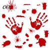 Stain-proof Window Cling Halloween Blood Handprints/Footprints Wall Stickers, Removable Decals, Spooky Waterproof PVC Decal DIY Decoration for Living