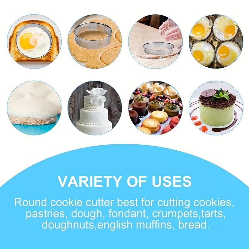 12 шт., Кольца для формочек для тортов, Кольцо для муссовых тортов из нержавеющей стали, Круглые формочки для печенья, Инструменты для выпечки, Кухонные гаджеты, Кухонные принадлежности, Товары для домашней кухни