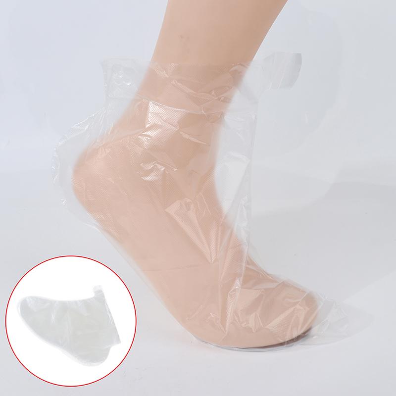 100 шт. прозрачные пластиковые одноразовые вкладыши для ванны для ног, педикюра, спа-воска, сумка, носки