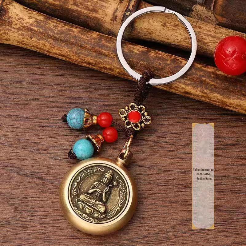 Брелок-хранитель из латуни с изображением знака зодиака: Восемь богов года рождения для процветания