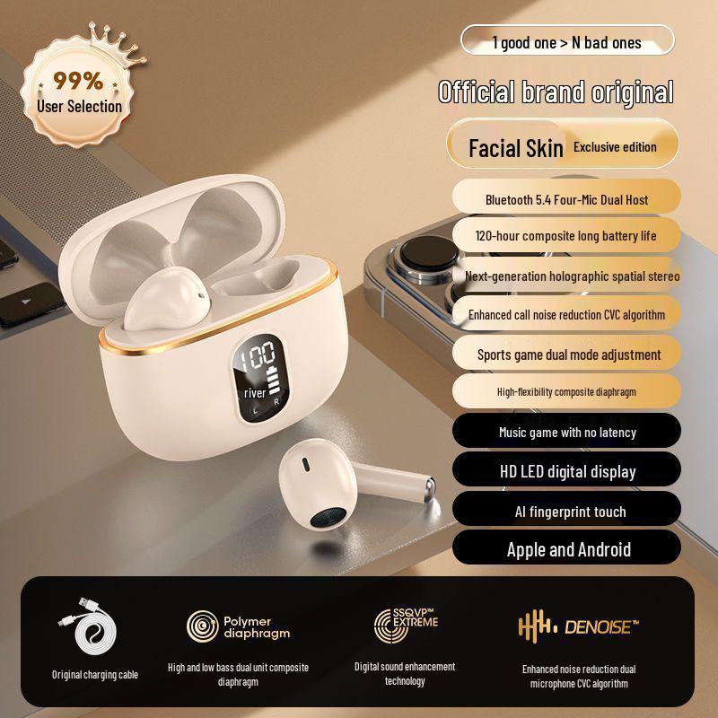 Dual-Ear Noise-Cancelling Wireless Bluetooth Earphones for Huawei, Apple, Xiaomi, Vivo, OPPO - Free Shipping