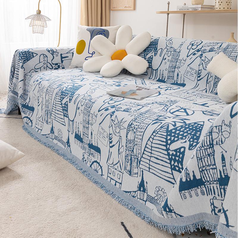 Полотенце для дивана, ткань с полным покрытием, стильная скандинавская подушка для дивана, походное одеяло, всесезонный универсальный чехол для дивана
