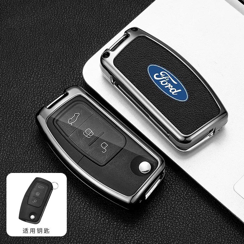 Автомобильная наклейка 2026 Ford Новый 2025 Горячий Чехол-Крышка для Автомобильного Ключа из Цинкового Сплава для Ford Focus 2 3 Ecosport C-Max S-Max Ka Mondeo Kuga Ga