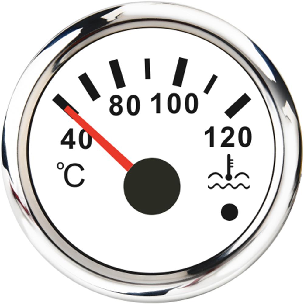 ELING 52mm Waterproof Water Temp. Gauge Signal 40-120℃ with Red Backlight and Light Alarm for Motorcycle Boat Car Universal