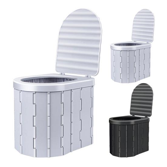 Портативный складной туалет для взрослых с крышкой, 20 мешков для мусора, прочный, для кемпинга, пешего туризма, путешествий на автофургоне, для автомобильных поездок, многофункциональный складной горшок