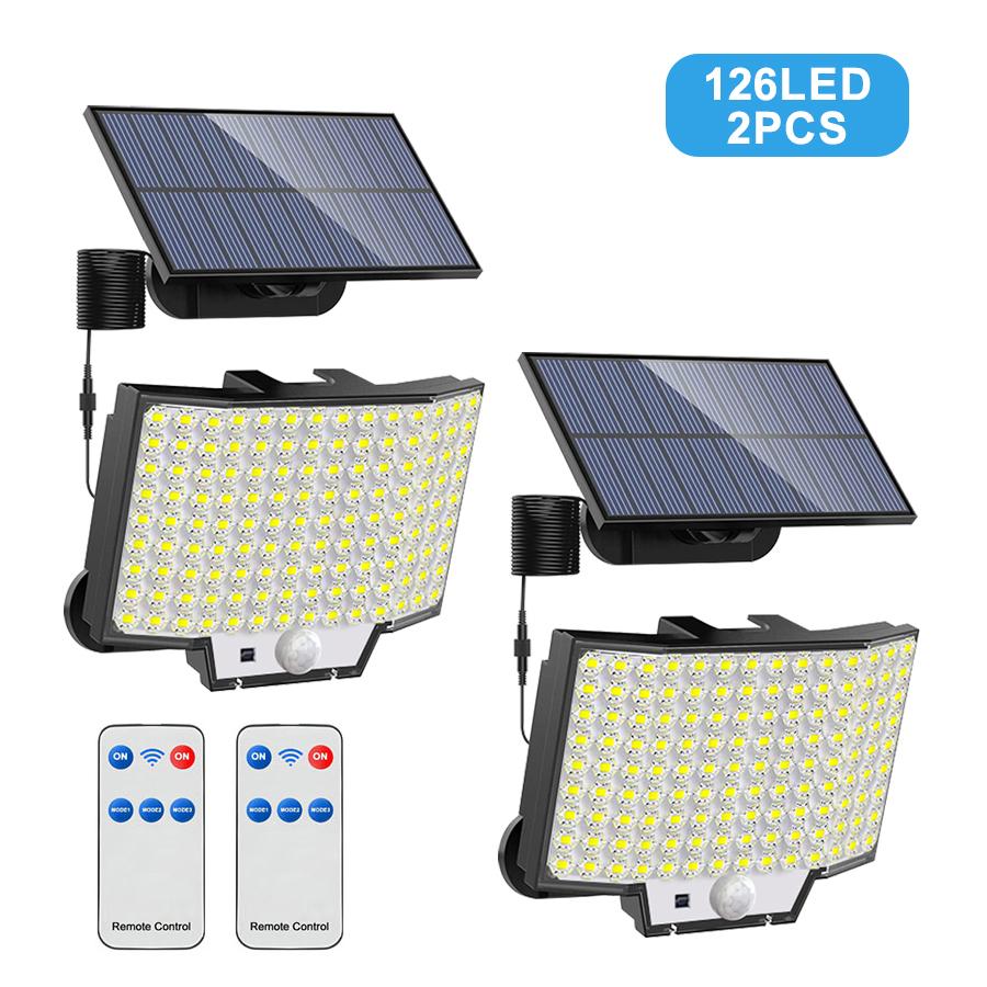 128/106 Солнечный светодиодный светильник для улицы, водонепроницаемый, с датчиком движения, точечные светильники для освещения садовой дорожки, настенные светильники для гаража