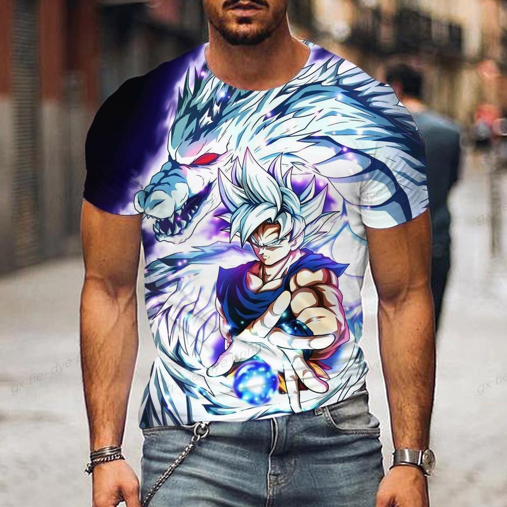 Костюм для малышей Dragon Ball Z Son Goku, детская летняя мужская футболка с принтом в стиле аниме, белая, черная, для мальчиков и девочек