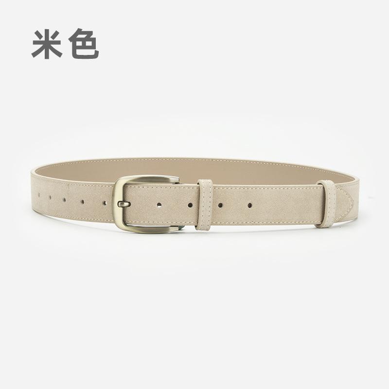 Frosted Belt Women'S Casual Simple Pin Buckle Belt Jeans Decorative Belt Women