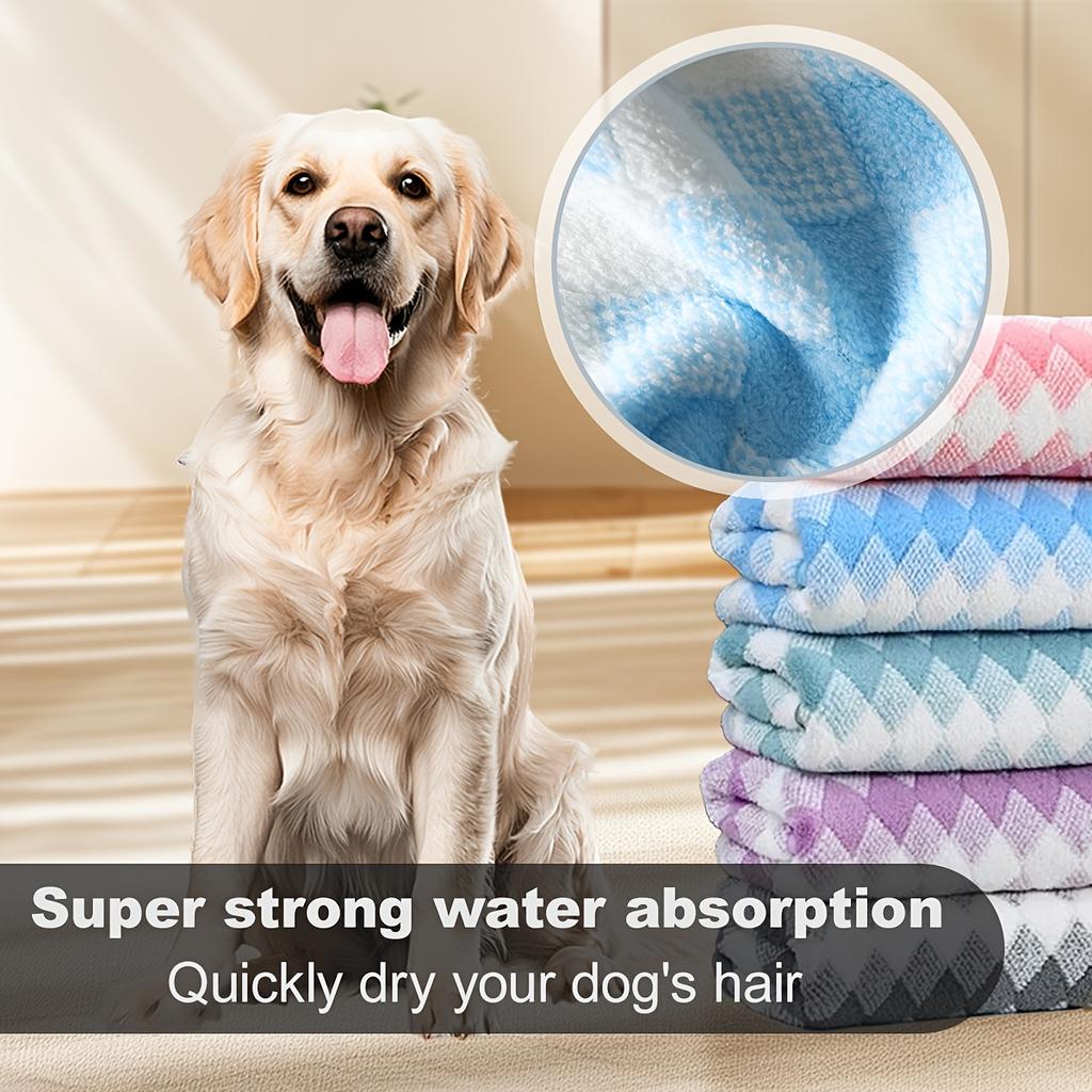 Сверхвпитывающее полотенце для собак - Быстросохнущее полотенце из полиэфирного волокна для собак, груминга, купания и уборки - Удобное