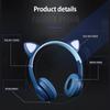 Wireless Bluetooth Headphones Cute Cat Ear Audio Stereo Sports Gaming Headset With Mic LED Lights Girl Earphone P47M