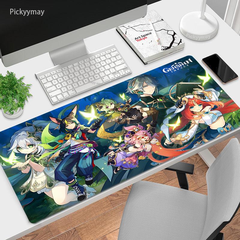 Genshin Impact большой игровой коврик для мыши, геймерские коврики для мыши, коврик для клавиатуры, настольный коврик Nahida Kawaii, настольные коврики, аниме коврик для мыши в подарок