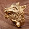 Ювелирные изделия в стиле панк-рок с животными, мужские роскошные кольца золотого цвета из нержавеющей стали, мужские кольца с головой волка для мужчин и мальчиков, подарки для вечеринок лучших друзей