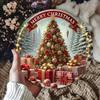 Винтажное металлическое настенное искусство "Рождественская елка" Рустик Круглая жестяная табличка Декор для домашнего бара