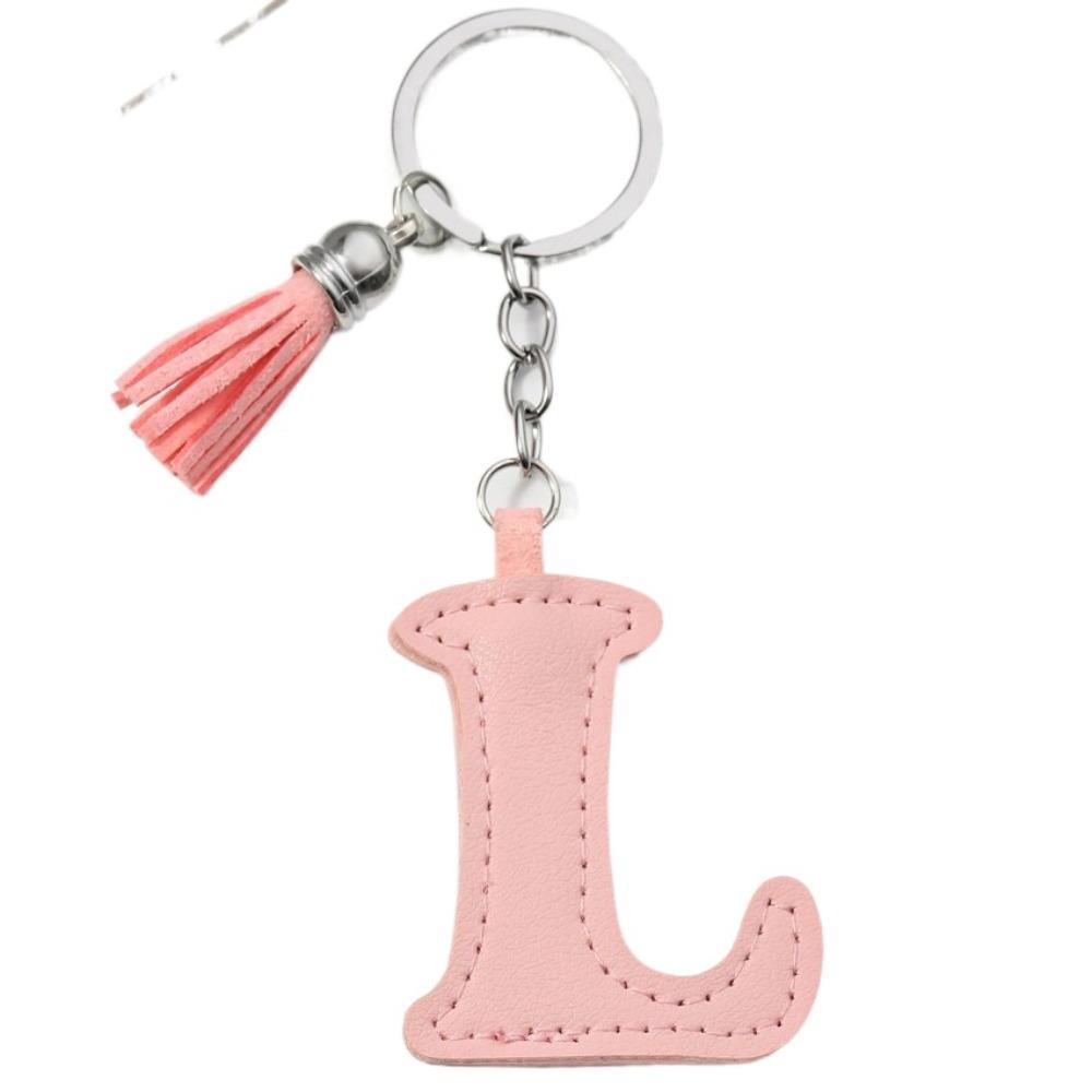 Брелок для ключей с алфавитом, пряжка для ключей от автомобиля, органайзер для ключей, деловой держатель для ключей из искусственной кожи, 26 букв, брелок в подарок