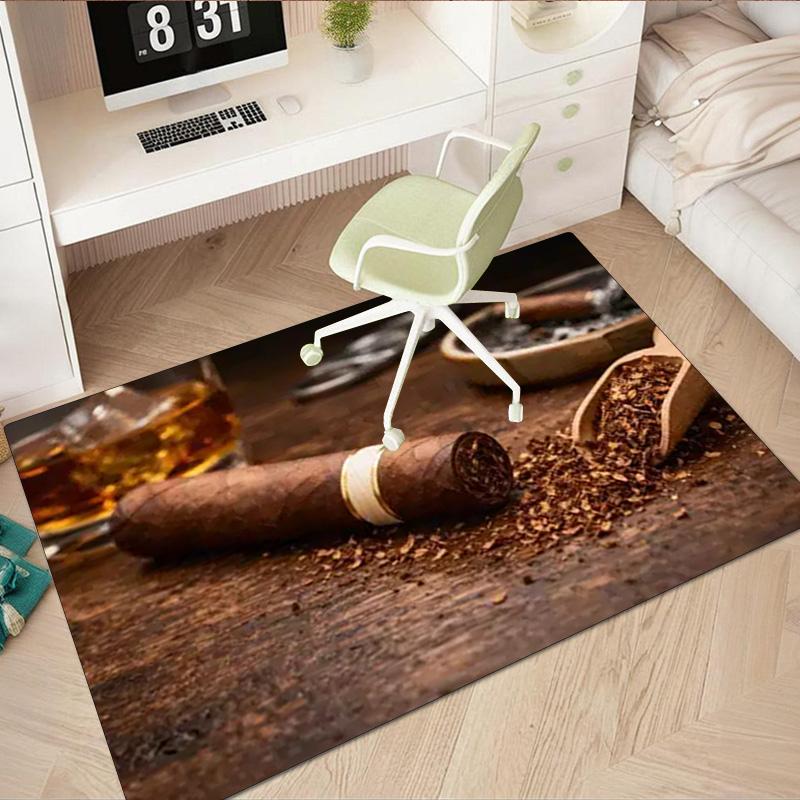 1Pc Cigar Print Rug - home decoration Carpet For Living Room Bedroom Flooring Computer Chair Area Rug