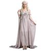 Halloween Game Of Thrones Daenerys Cosplay Dress Greek Style Grey Trailing Gown Party