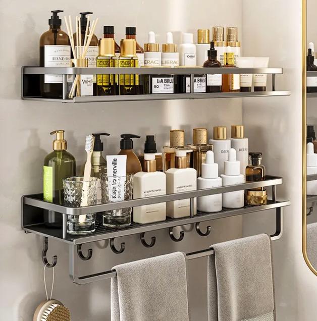 Kitchen Shelf Single Hooks Bathroom Shower Metal Alu 60Cm