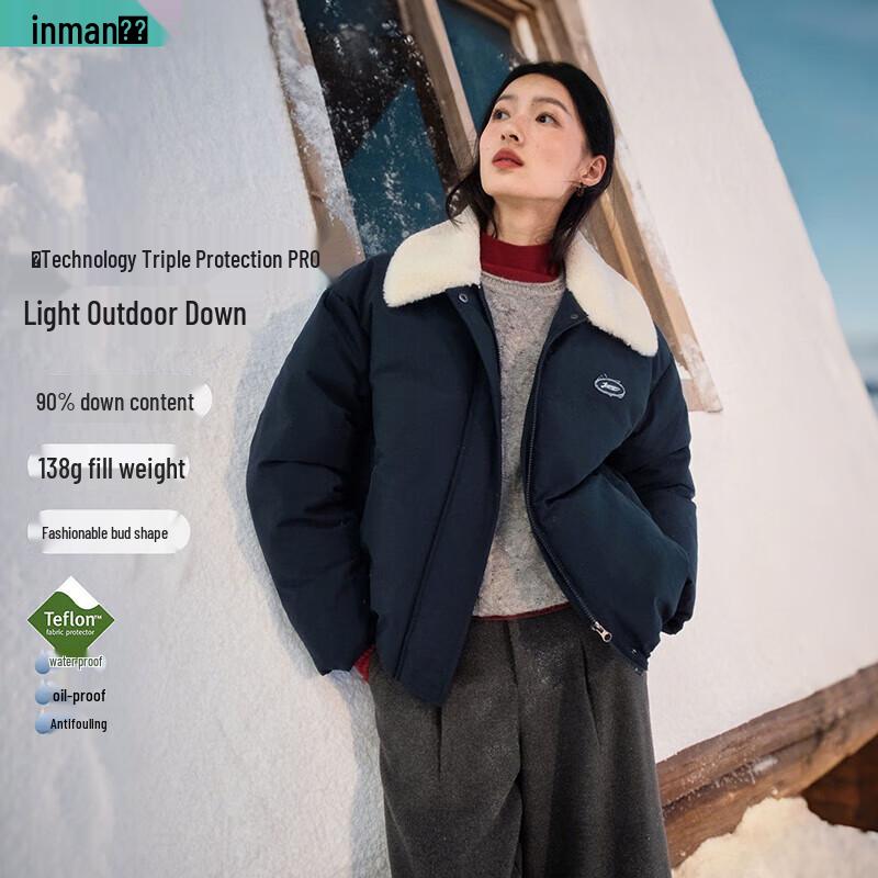 Yinman Women's Plush Lapel Short Down Jacket