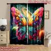 2D flat printing 2pcs Party Curtain Cosmic Rainbow Butterfly Galaxy Digital Printed Polyester Drapes Holiday Decorations for