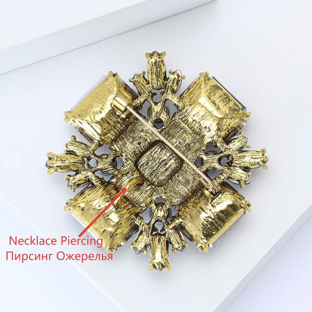 Rhinestone Cross Brooch Unisex Design Pins Office Party Casual Accessories Gifts