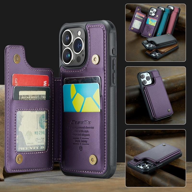 Для iPhone 15 Pro Max 14 Pro 13 12 11 Samsung S24 FE S23 Ultra S22 A54 Z Fold5 Flip5 противоударный кожаный держатель для карточек чехол для телефона чехол