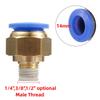 PC Male Thread Brass Pneumatic Quick Connectors 4~16mm Pipe to /8" 1/4" 3/8" 1/2" 3/4" Male Thread Air Pump Straight Joints 2Pcs
