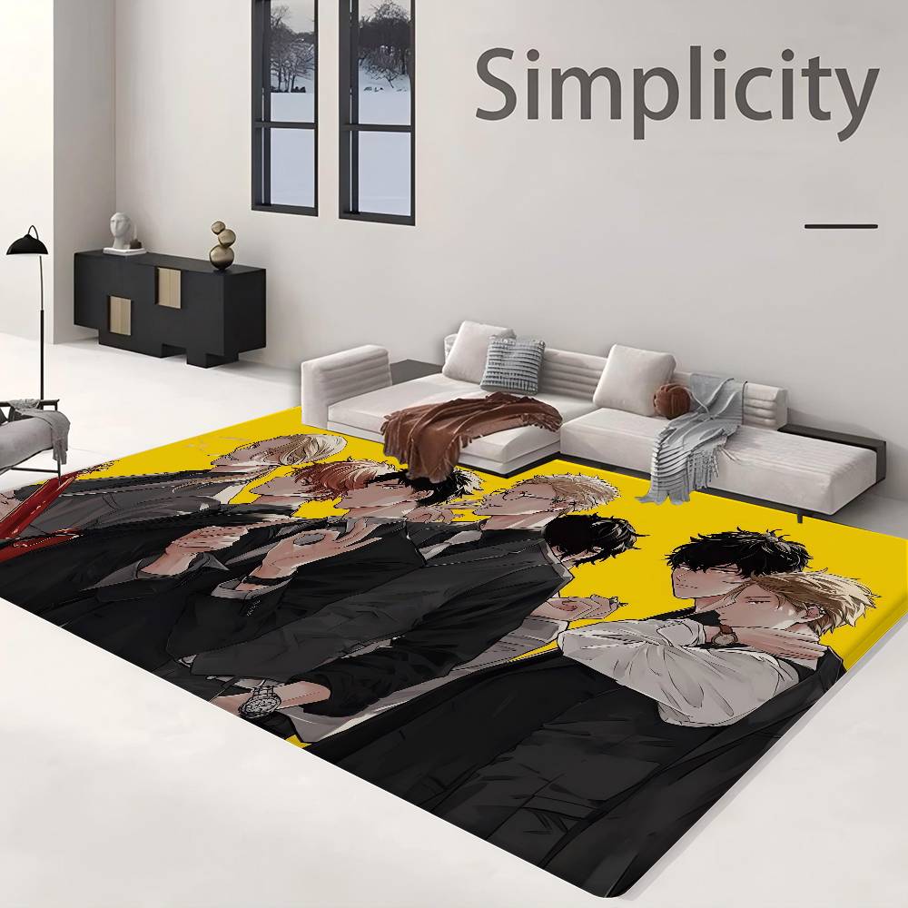Japanses Cartoon Given Floor Mat Non-Slip Laundry Room Mat Laundry Decor Balcony Child Living Room Household Carpets
