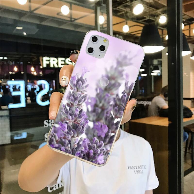 Простой чехол для телефона с лавандовыми фиолетовыми цветами для iPhone 12 11 Pro Max Mini XS Max 8 7 6 6S Plus X 5S SE 2020 XR силиконовый мягкий чехол