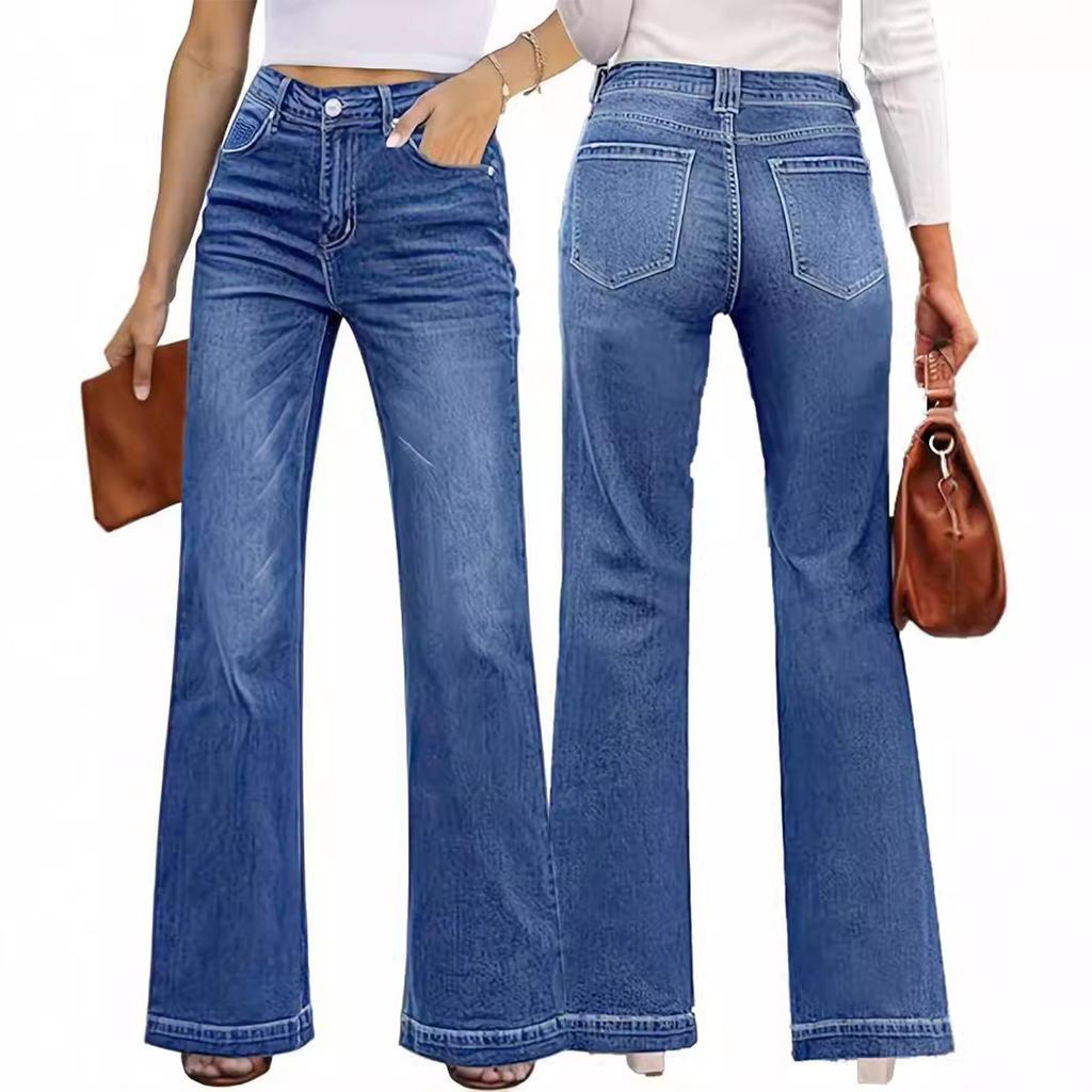 Женские джинсовые классические универсальные модные брюки с высокой талией