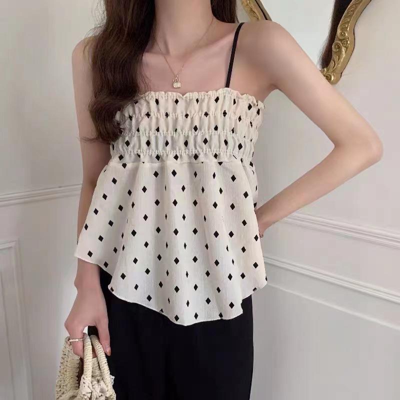 Internet Celebrities' New Summer Camisole Tops for Women Wear Small Fresh Floral Sweet and Spicy Niche Sweet and Cool Vests