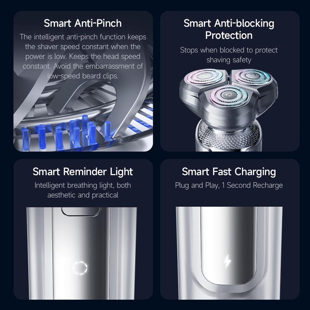 Электробритва Enchen X2 ESM Умная система бритья 360 ° Плавающая 3 режущая головка IPX7 Водонепроницаемая электробритва для влажной и сухой уборки