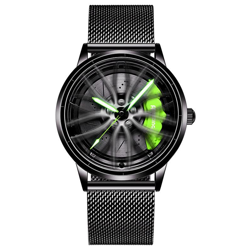 SVJ Genuine TE37 Wheel Hub Watch Трехмерный полый поворотный стол Стол для модификации автомобиля Водонепроницаемые светящиеся гидравлические мужские часы