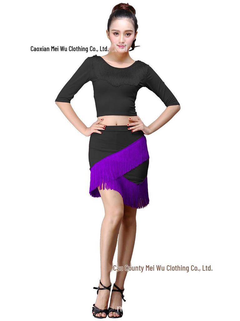 Взрослая мини-юбка с бахромой, неправильной формы, для латиноамериканских танцев