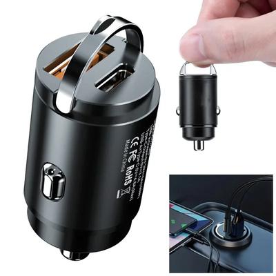 100 Вт/200 Вт Автомобильное зарядное устройство USB Прикуриватель USB-адаптер Super Charge USB-A USB-C Адаптер прикуривателя Скрытое зарядное устройство для телефона