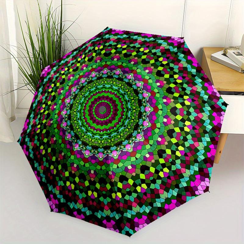 Kaleidoscopic Automatic Folding Umbrella Lightweight Retractable Design For Outdoor Adventures And Festive Giftingt77