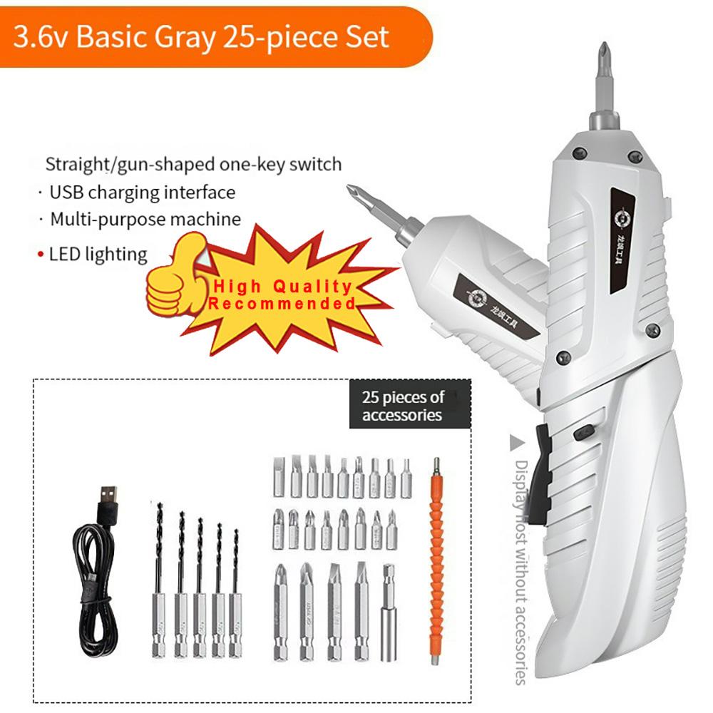 Бытовая электрическая отвертка, аккумуляторная аккумуляторная ударная дрель, мини-беспроводная электрическая дрель, набор отверток, электрическая партия