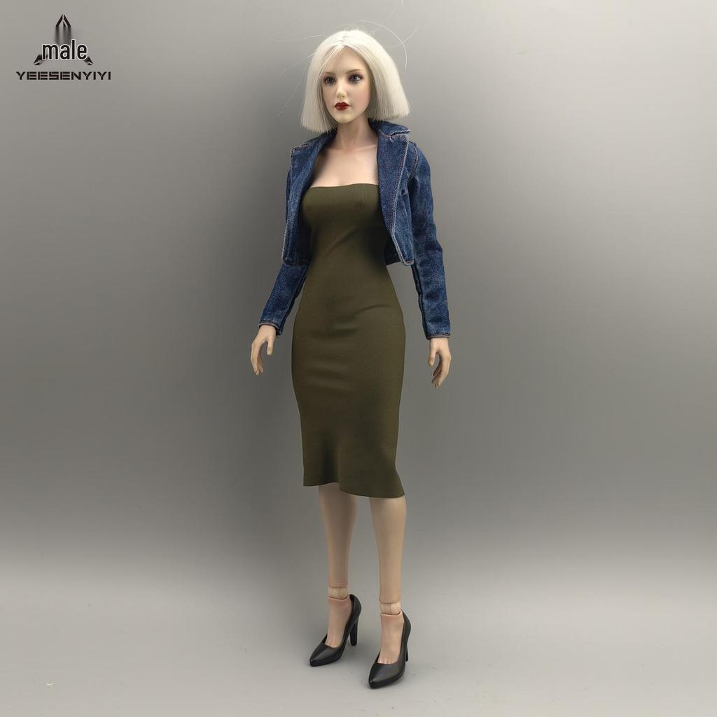 Платье без бретелек с высоким разрезом, эластичное, масштаб 1/6, для BJD куклы - Модель AT210 от VERYCOOL