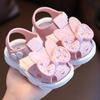 MAITA/детская летняя обувь принцессы с милым бантом, мягкие дышащие сандалии из ПВХ для маленьких девочек, противоскользящие детские пляжные сандалии с пряжкой и ремешком для малышей