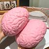 1/2Pcs Giant Simulation Brain Squeeze Toy Stress Relief Pink Brain Sensory Toy Decompression Slow Rising Realistic Brain Fidget Toy